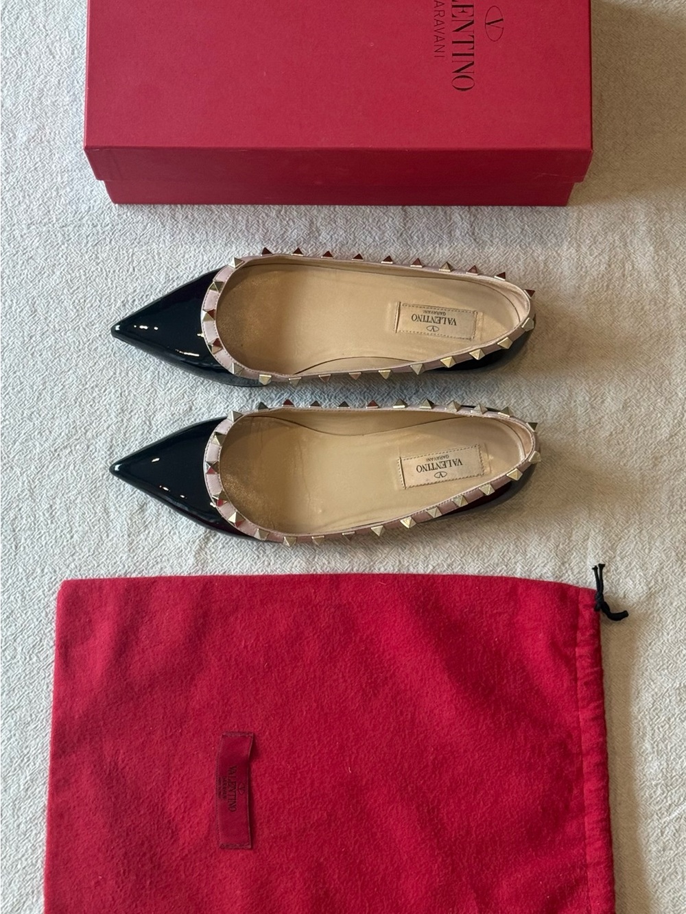 Valentino Garavani Rockstud Patent Ballet Flats US 7